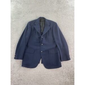 Vintage The English Shop Blazer 42 R Blue Wool Galleon Nautical Button Princeton